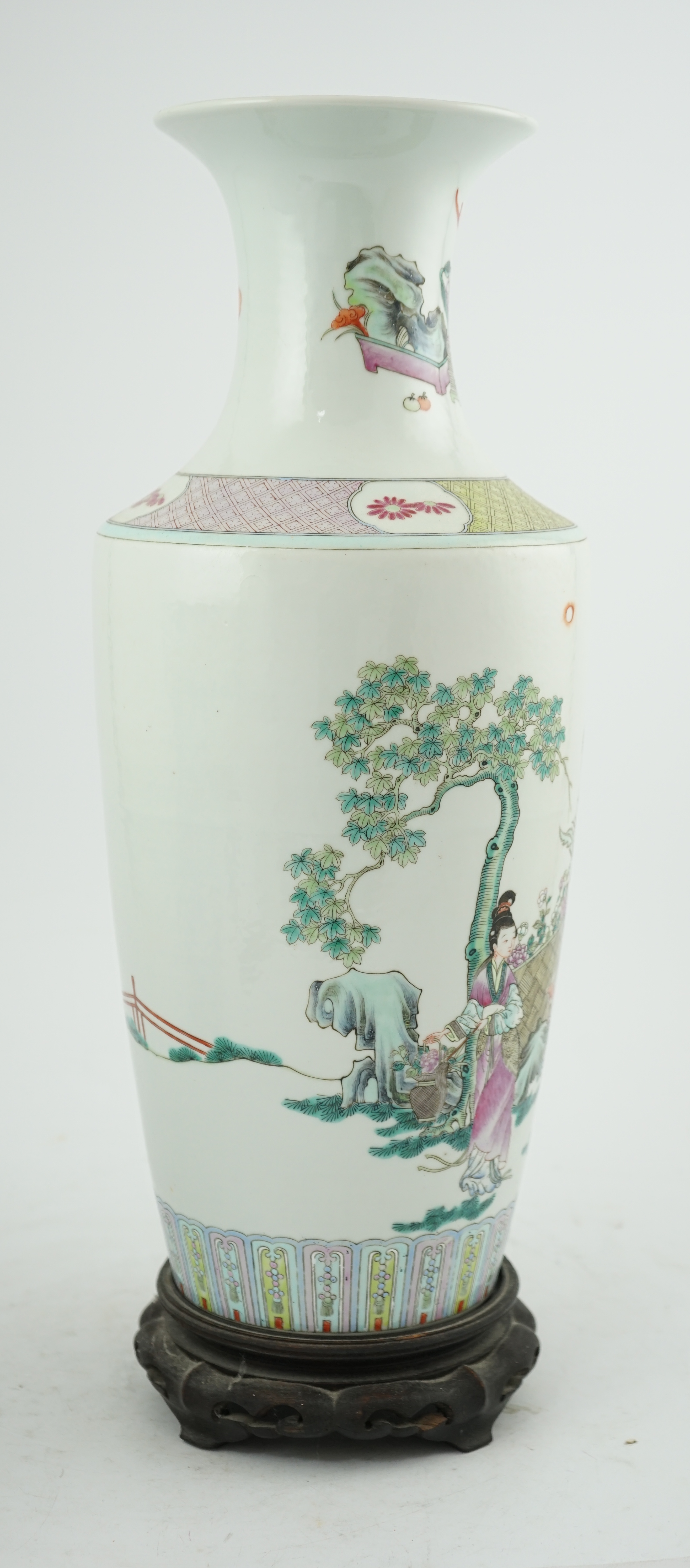 A good Chinese famille rose ‘Four Beauties’ baluster vase, late 19th century